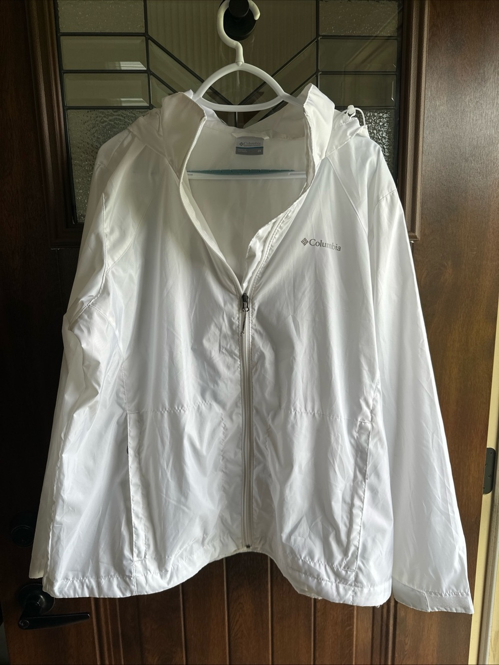 Columbia Switchback White Lightweight Packable Hooded Jacket